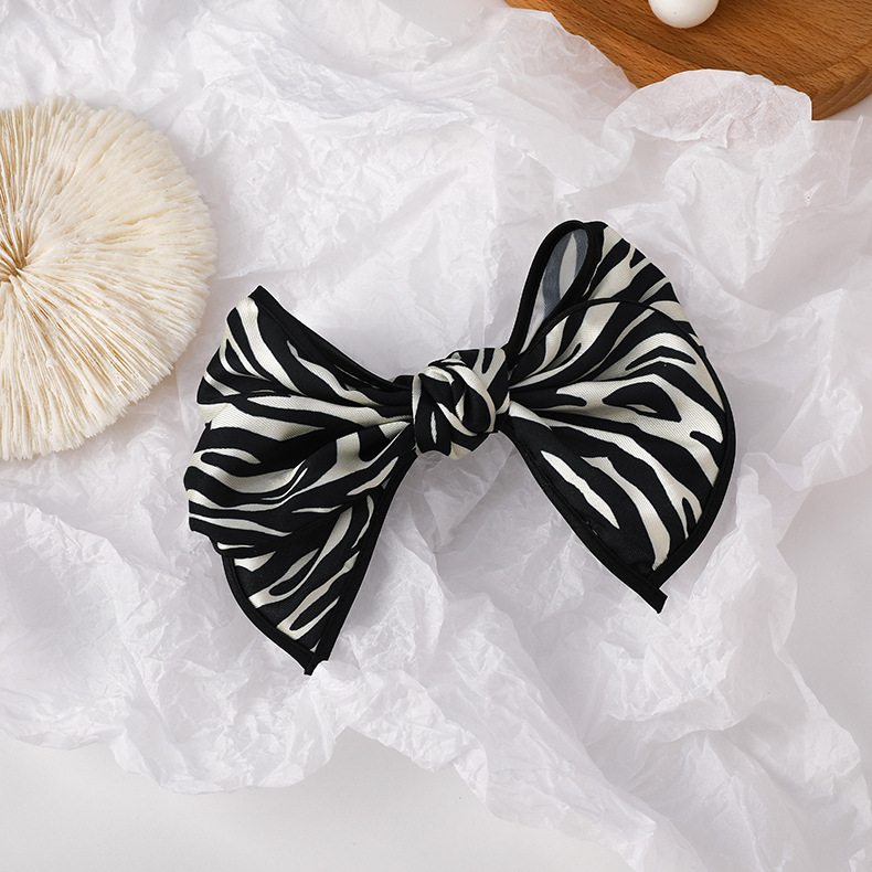 Korean Zebra Pattern Bowknot Clip Headdress display picture 4