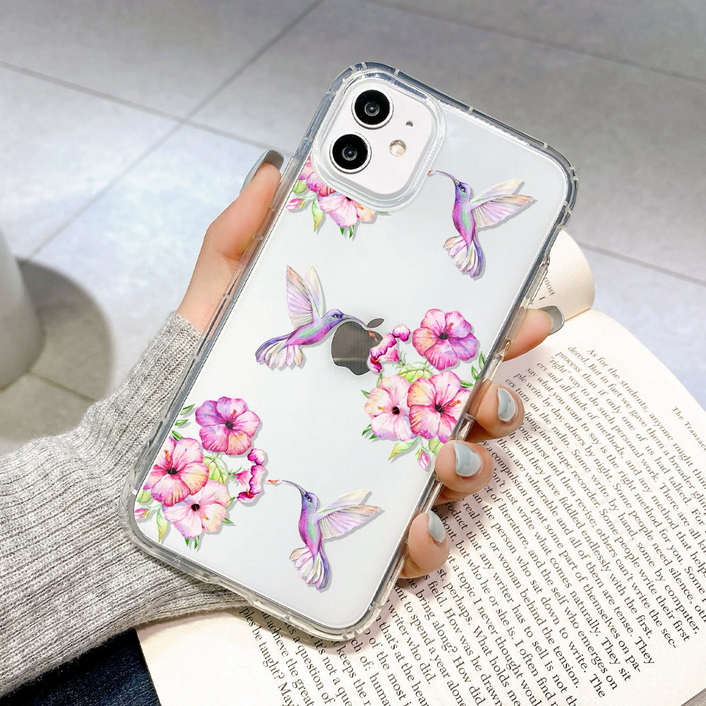Apple, свежий совместимый чехол для телефона, iPhone13 Pro, прозрачный гибкий тыль, цветы, iphone, оптом
