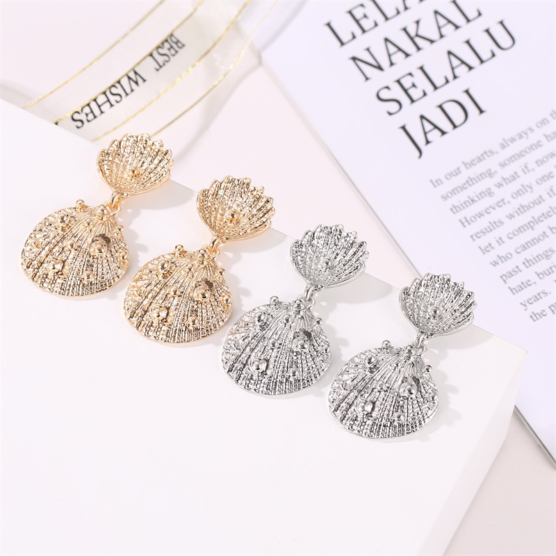 Fashion Shell Alloy Plating Drop Earrings display picture 1
