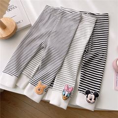 2024 New Cartoon Girl Baby 3D Striped Leggings for Outerwear, Cartoon Long Pants for Girls