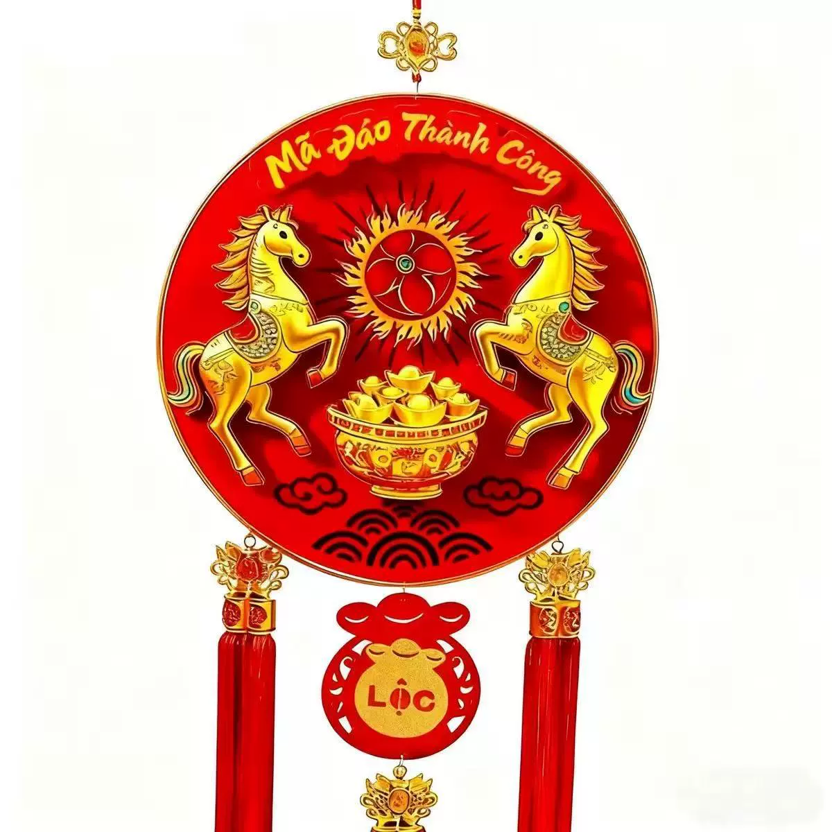 Вьетнамские украшения для весеннего фестиваля, новая модель, наклейки с символикой благословения, декор для гостиной, новогодние подвесные украшения, новогодние товары оптом, 2026 год — Год Лошади