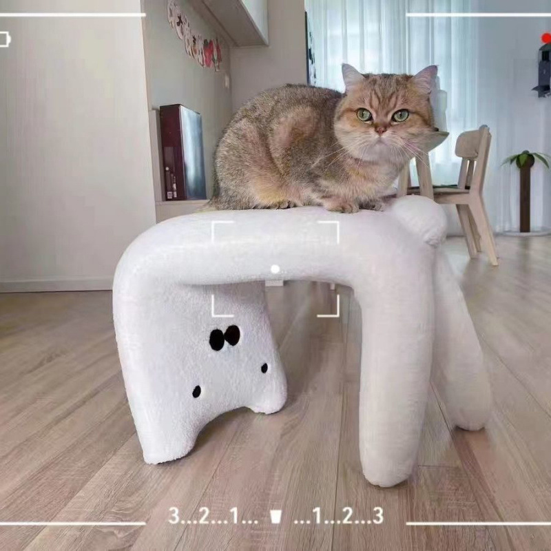 猫の靴交換スツール、家の玄関靴スツール、玄関用の小さなスツール、ソファスツール、クリームスタイルのドレッシングスツール|undefined