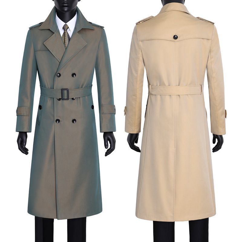 春秋双排扣超长帅气休闲战壕韩外套大衣过膝反光变色英伦修身风衣