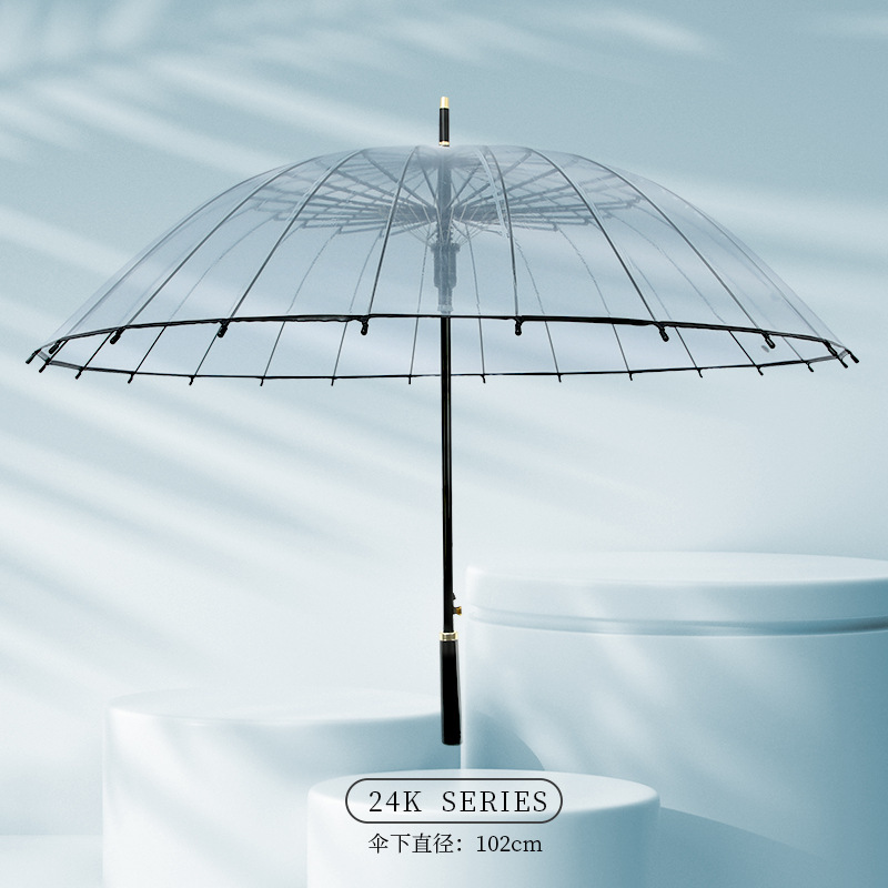 印logo七彩发光伞LED灯光抗风长柄POE透明直柄手电筒雨伞厂家批发|undefined
