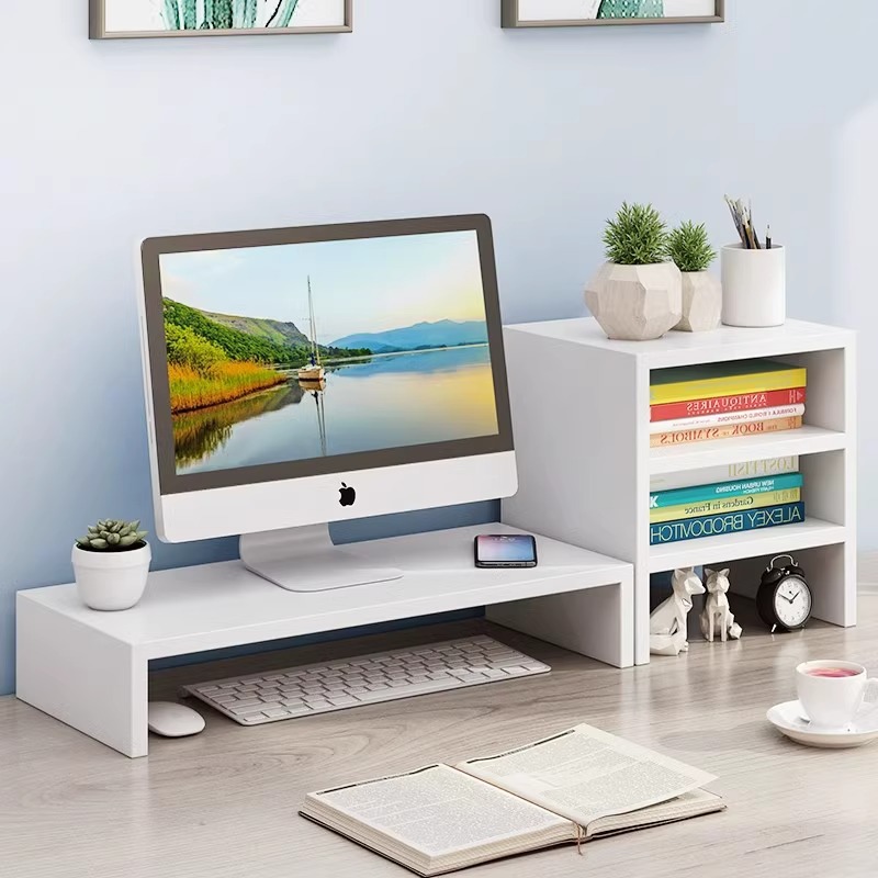 데스크탑 컴퓨터 높은 랙 오피스 데스크탑 스토리지 랙 모니터 높은 랙베이스 브래킷 패드 높은 랙