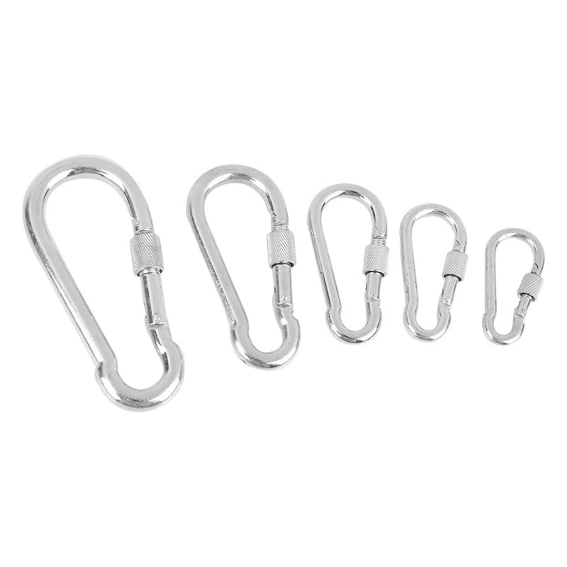 Оцинкованный железный крюк с замком, винтовым кольцом, пружинной защелкой, карабином, соединительным кольцом, быстросъемным крюком, замком, подъемным крюком, брелоком