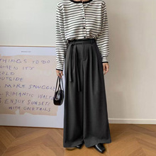 韩国东大门女装毛呢西装裤女秋冬2025新款宽松阔腿裤高腰垂感休闲