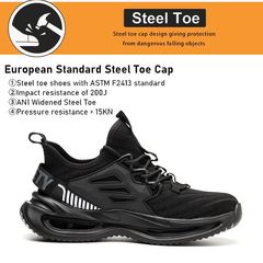 Men's Safety Boots with Steel Toe Protection, Anti-Puncture, Breathable and Lightweight Work Shoes for Men, Large Size