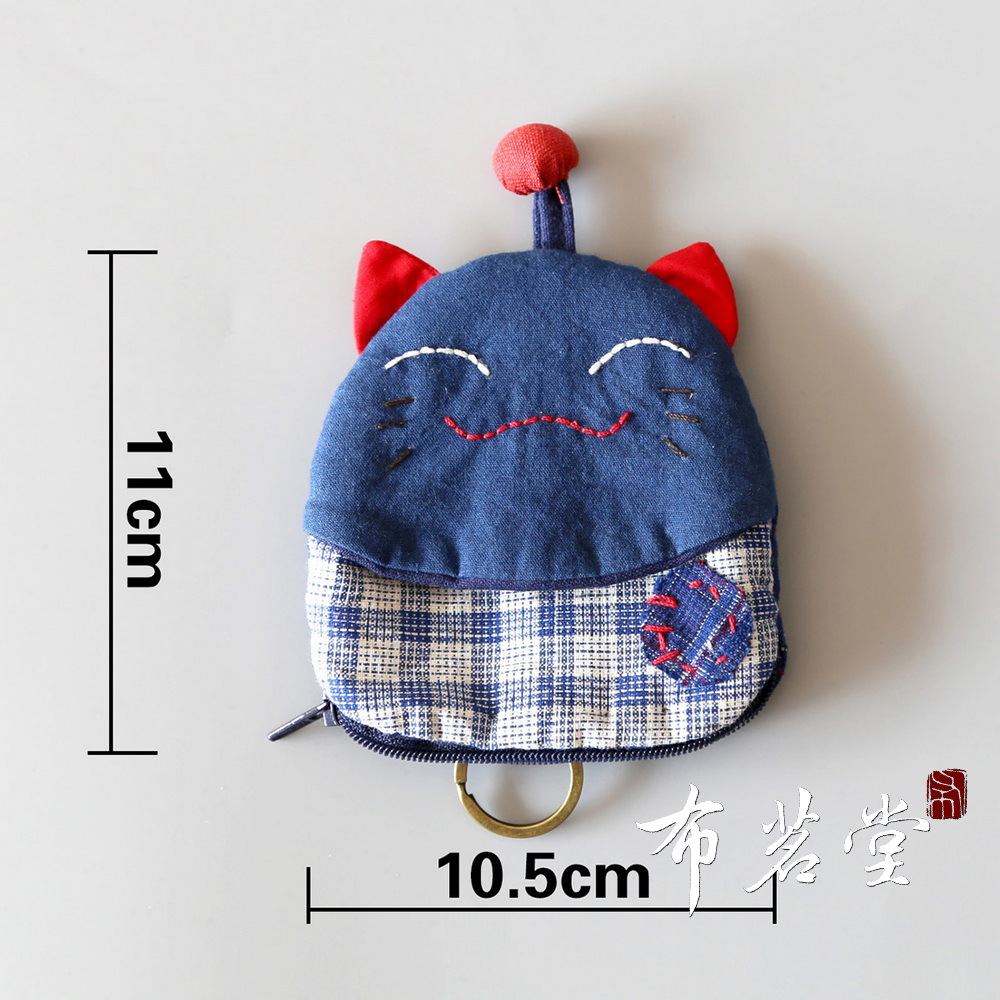 布茗堂土布キーバッグ小銭入れ両用底ファスナーアニメ動物