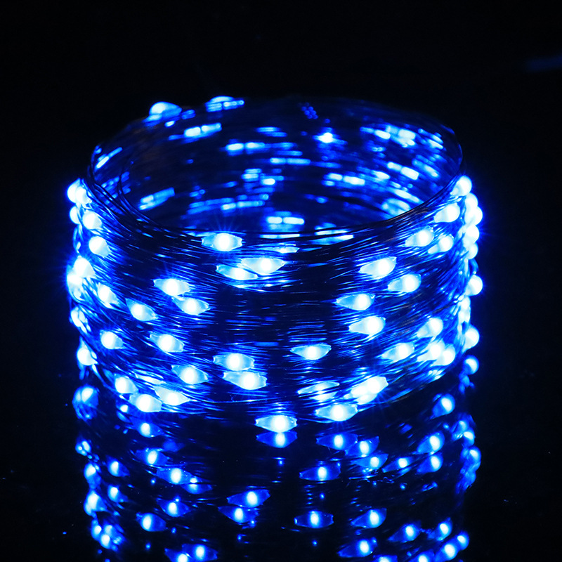 Guirnalda de luces solares con cable de cobre, luces LED impermeables para jardín al aire libre, luces decorativas con control remoto de 8 funciones, luces de ambiente navideño