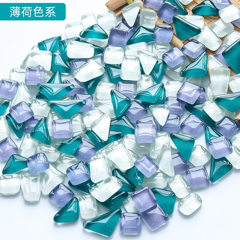 200克diy多元闪粉马赛克集合水晶自由石玻璃儿童手工材料颗粒|undefined