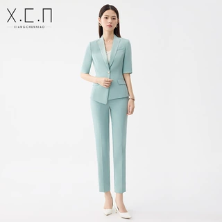祥春鸟气质职业西装套装女夏季高级感商务通勤面试职场工作服正装