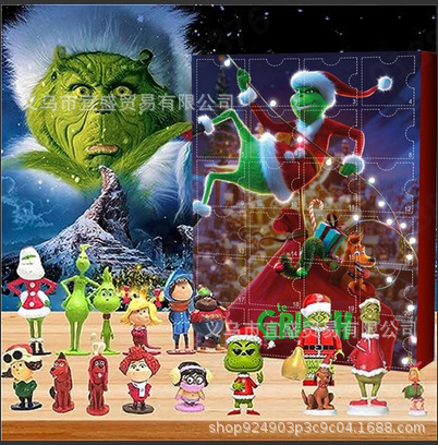 Caja ciega de Halloween transfronteriza Día del Juicio Final Navidad Grinch cuadro ciego de pánico Caja ciega de 24 días calendario de Cuenta regresiva