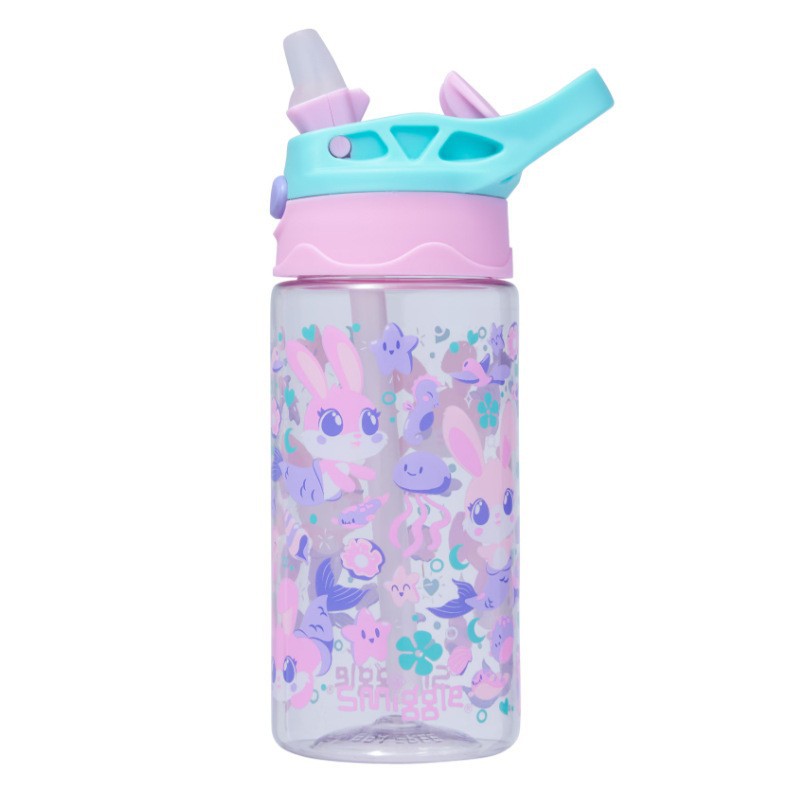 Taza de agua con pajita smiggle australiana Taza ligera y transparente para niños y niñas Taza de agua de 650ml de gran capacidad