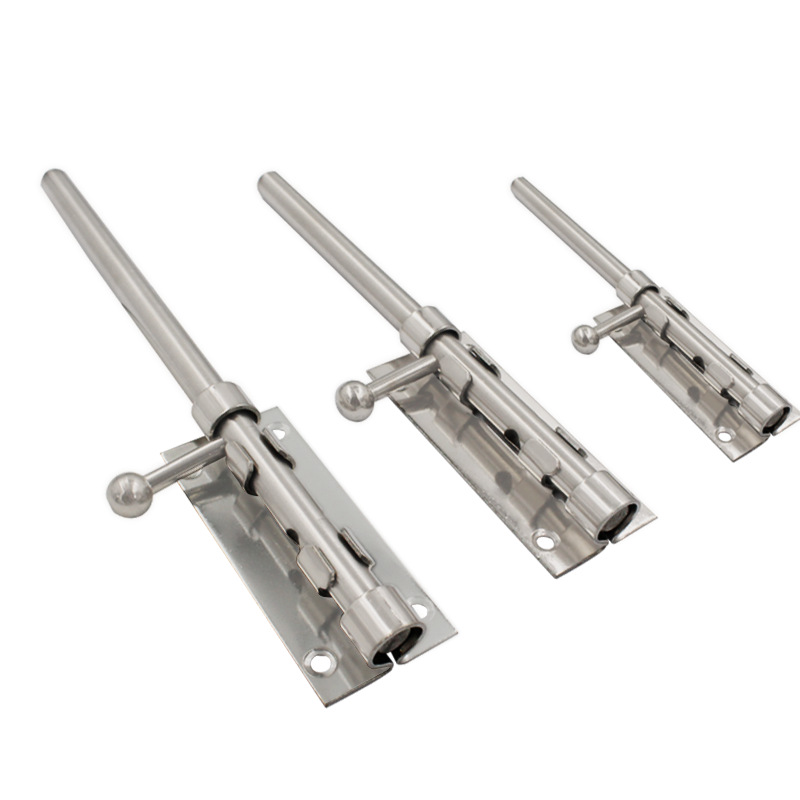 Cerradura de puerta de pestillo de acero inoxidable 304 engrosada antirrobo izquierda y derecha gran puerta perno puerta hebilla pestillo de madera superior e inferior mundo pestillo image 6
