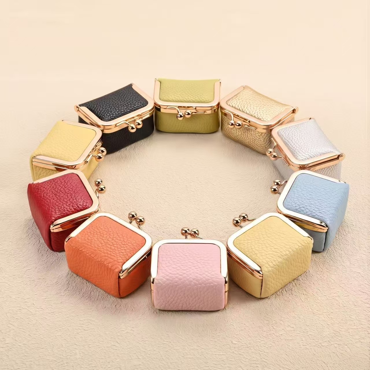 Jewelry storage box, compact mini earphone and jewelry bag, PU leather coin purse, ring, stud earrings, earring accessory storage bag