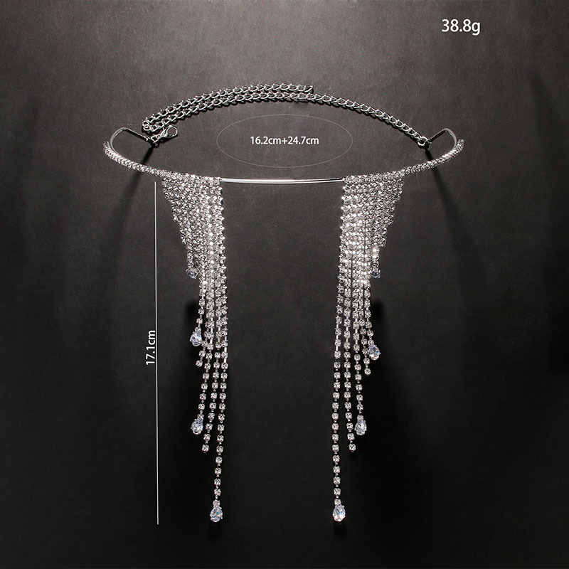 Amazon nueva máscara de bordilla Europa y América personalidad exagerada gafas de diamante cadena accesorios de fiesta cadena de cara femenina