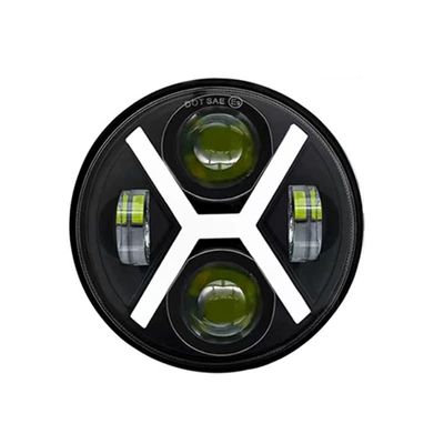 with Angel Eyes, Motorcycle headlights, headlights - 575inch-round-x-type-wrangler