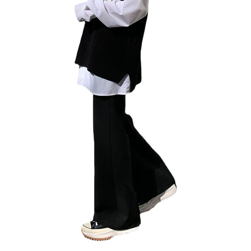 Pantalones holgados de estilo coreano para hombre, diseño moderno de pierna recta, pantalones anchos, pantalones largos hasta el suelo, versátiles.