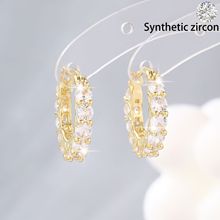 东大门新款微镶锆石超闪耳环耳扣跨境热卖日韩风轻奢时尚气质耳饰