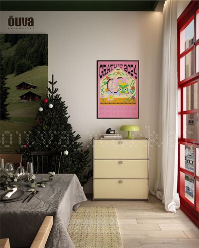 OUVA Original Retro 2024 Year of the Dragon Poster for Bedroom and Living Room Decoration, Bringing Lucky and Prosperous Energy