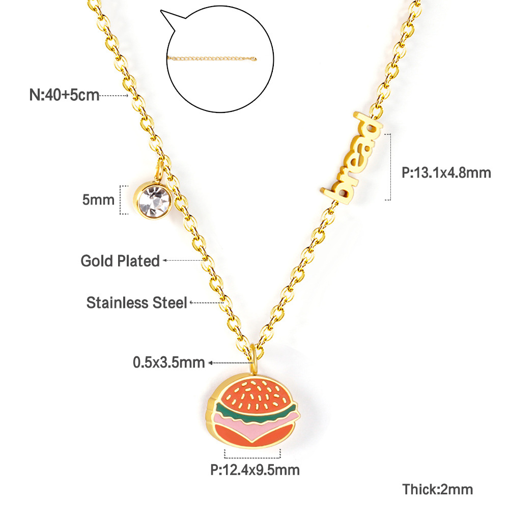 Pastoral Pumpkin Car Watermelon Stainless Steel Chain Pendant Necklace