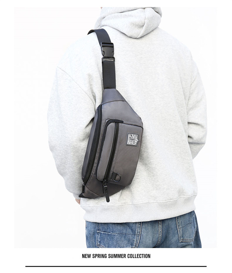 Men's Instagram trendy small bag, Japanese simple crossbody bag, men's backpack, trendy waist bag, single-shoulder bag, nylon crossbody bag undefined