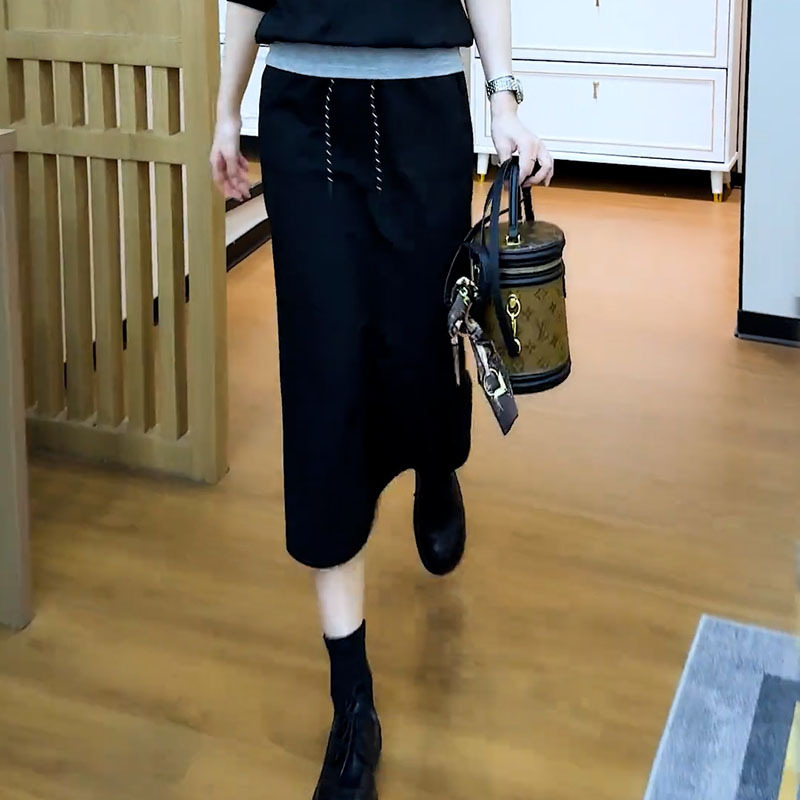时尚套装裙女2025秋季新款洋气显瘦假两件拼接卫衣半身裙两件套潮|undefined