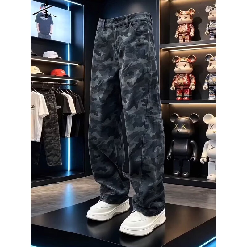 American-Style Camouflage Wide-Leg Work Jeans for Men, 2026 New Spring and Autumn High-Waisted Cool and Stylish Loose-Fitting Cargo Pants American-Style Camouflage Wide-Leg Work Jeans for Men, 2026 New Spring and Autumn High-Waisted Cool and Stylish Loose-Fitting Cargo Pants