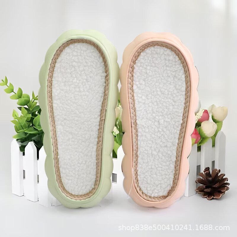 New Ball Bottom Crocheted Winter Lightweight and Soft White Cloud Sole Thickeneded Cashmere Edge Loose Eva Sole