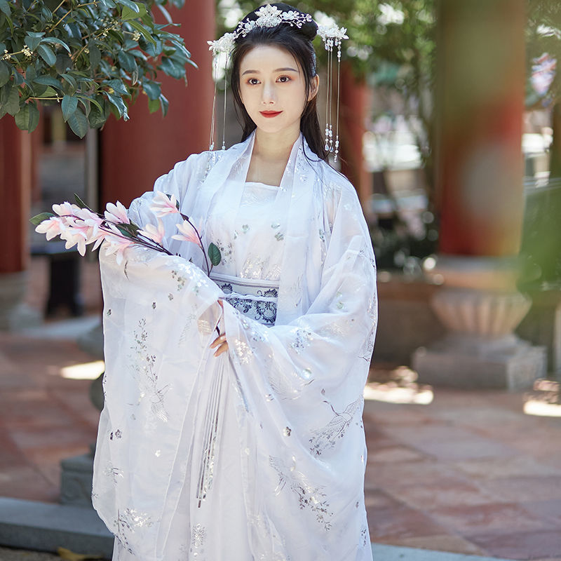 Large Size Women's Han Chinese Clothing Super Fairy Slimming Plump Girls Chest-high Dress Chinese Traditional Han Clothing Suit Ancient Costume