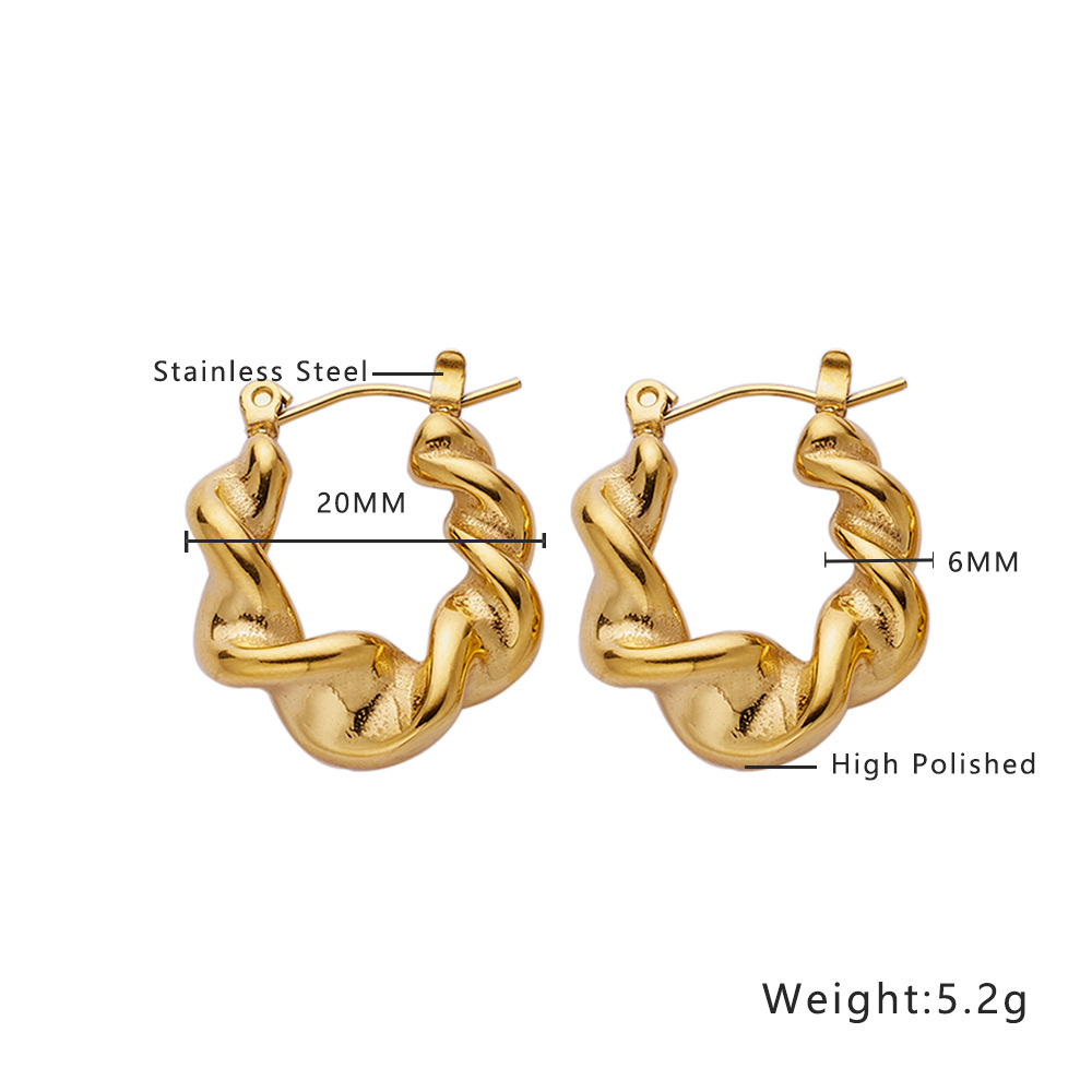 1 Pair Ig Style U Shape Plating Titanium Steel Earrings display picture 8