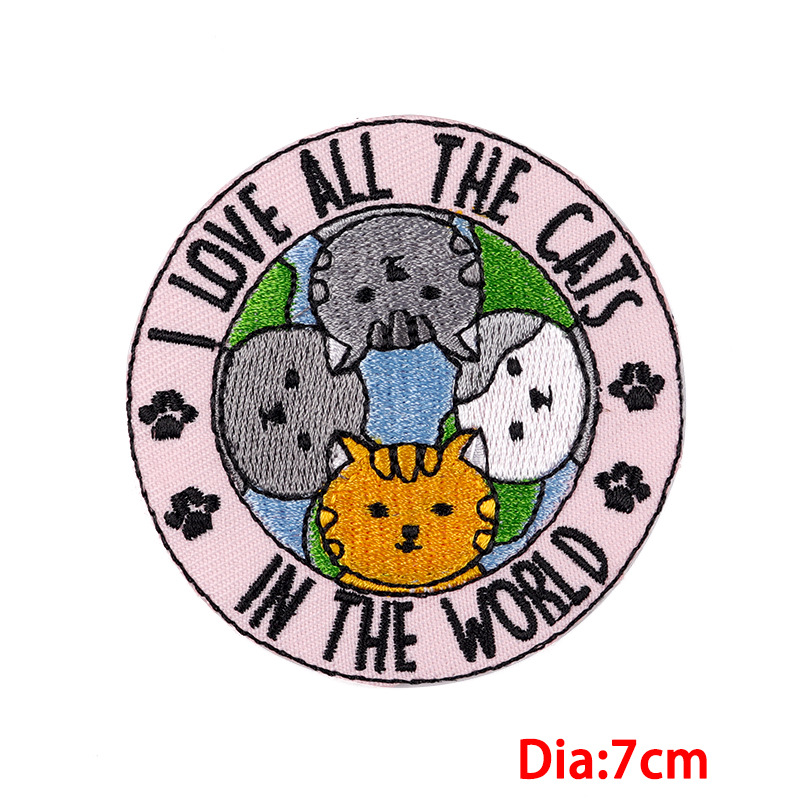 7g Weight Clothing Sticker Patches Classification 1 Piece Quantity Embroidery thread Material Dinosaur, Cat Pattern Cute, Punk Style 1 Piece Cute Punk Dinosaur Cat Embroidery Thread Clothing Sticker Patches 9