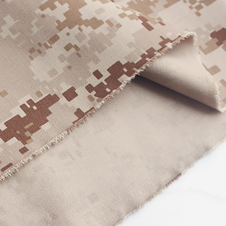 Diseño de patrón del desierto textil de camuflaje 65 poliéster 35 algodón uniforme de tela de twill