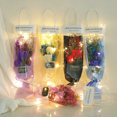 Mother's Day creative bag filled with dried star bouquets and rose soap bouquets as birthday gifts for boyfriend and girlfriend on Valentine's Day