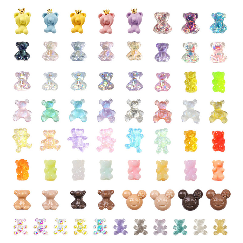 New Nail Bear Jewelry Resin Three-dimensional Magic Candy Aurora Diamond Cartoon Bear Nail Stickers DIY Decoration New Nail Bear Jewelry Resin Three-dimensional Magic Candy Aurora Diamond Cartoon Bear Nail Stickers DIY Decoration