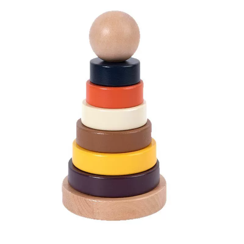 厂家批发木质彩虹套塔叠叠乐来图定制来图来样尺寸定制可印logo