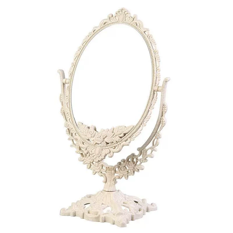 Rotating Table Mirror, Double-Sided Kids Desktop Mirror, 360° Adjustable, Compact 20×17.5×6 cm