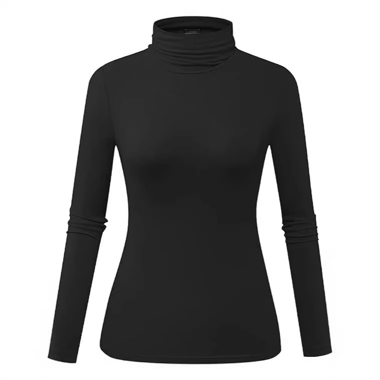 European and American Style High-Neck Layered Turtleneck Long-Sleeve T-Shirt Base Shirt for Women, Solid Color Slim-Fit Top for Aliexpress and Amazon Cross-Border Sales European and American Style High-Neck Layered Turtleneck Long-Sleeve T-Shirt Base Shirt for Women, Solid Color Slim-Fit Top for Aliexpress and Amazon Cross-Border Sales
