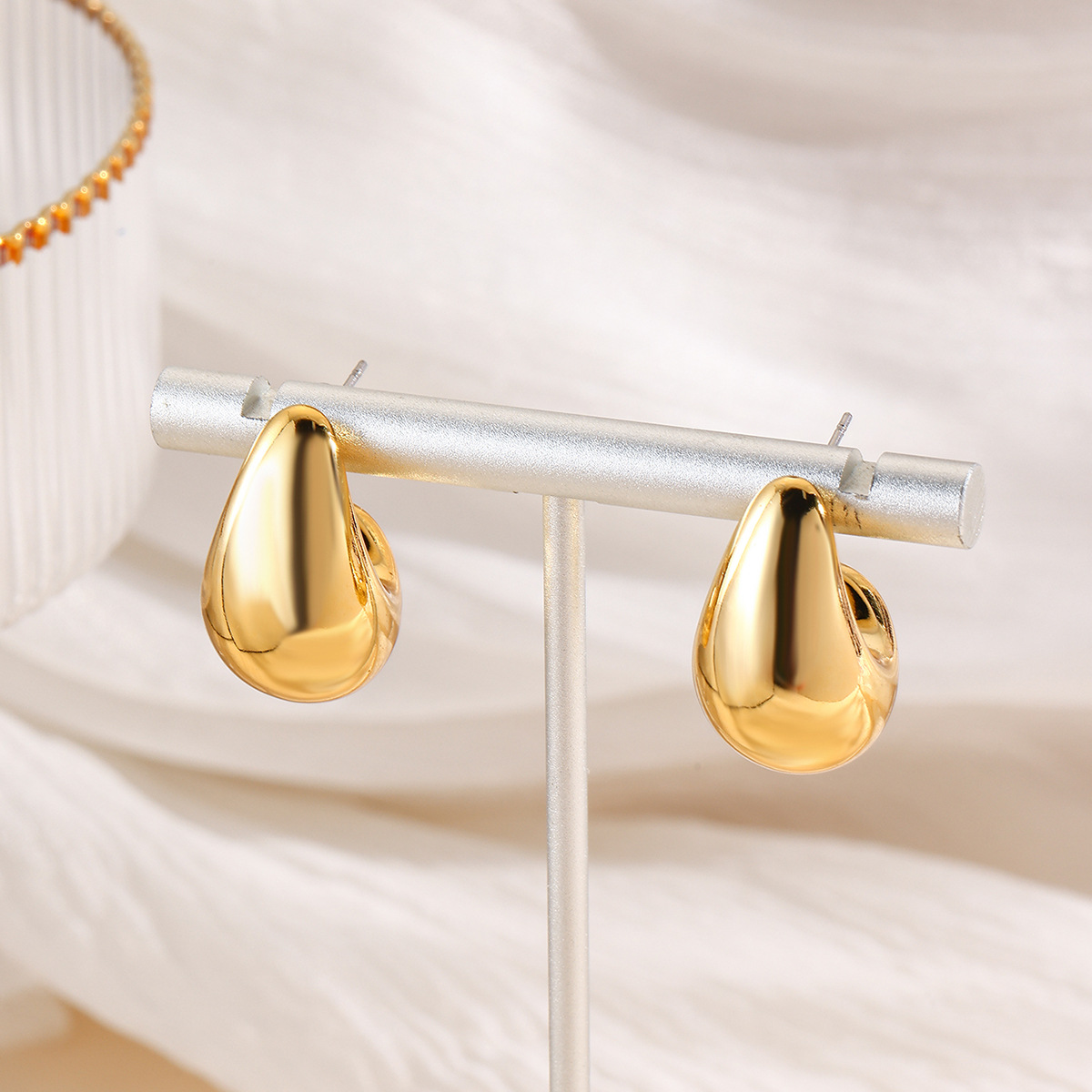 hot ins style plastic CCB simple glossy water drop acrylic earrings earring set_voghion.com