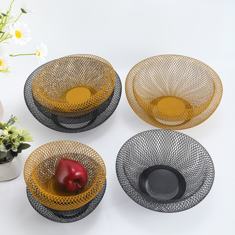 Modern Creative Bird's Nest Iron Wire Mesh Fruit Plate, Double-Layer Snack and Candy Storage for Home Kitchen Dining Table Fruit Basket Modern Creative Bird's Nest Iron Wire Mesh Fruit Plate, Double-Layer Snack and Candy Storage for Home Kitchen Dining Table Fruit Basket