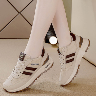 2025 Spring and Summer New Mesh Breathable Women's Shoes Casual Shoes All-match Flat Sneakers Sports Running White Shoes for Women
