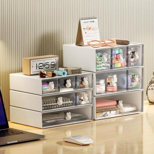 Stationery storage box desktop student ins multi-grid drawer pen holder cabinet office tape hair accessories small sundries