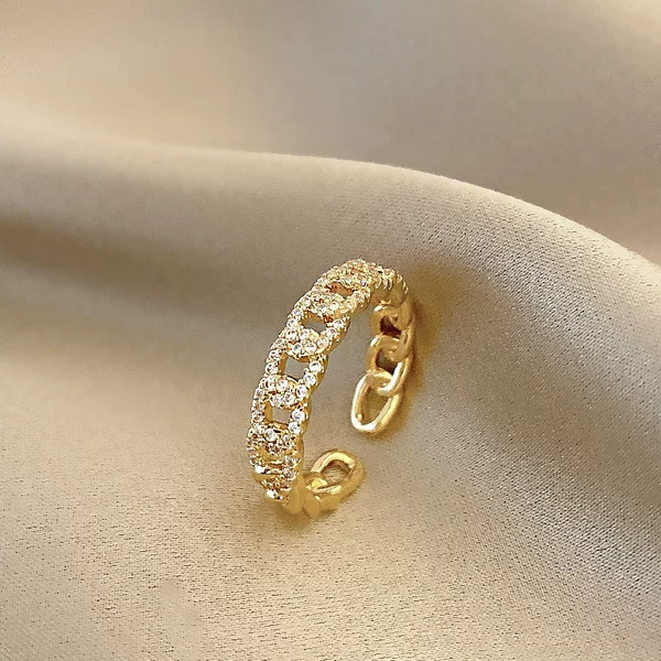 Japanese and Korean Style Fashion Simple Ring Women's Personalized ins Fashionable All-match Twist Finger Ring Niche Light Luxury Elegant Finger Ring