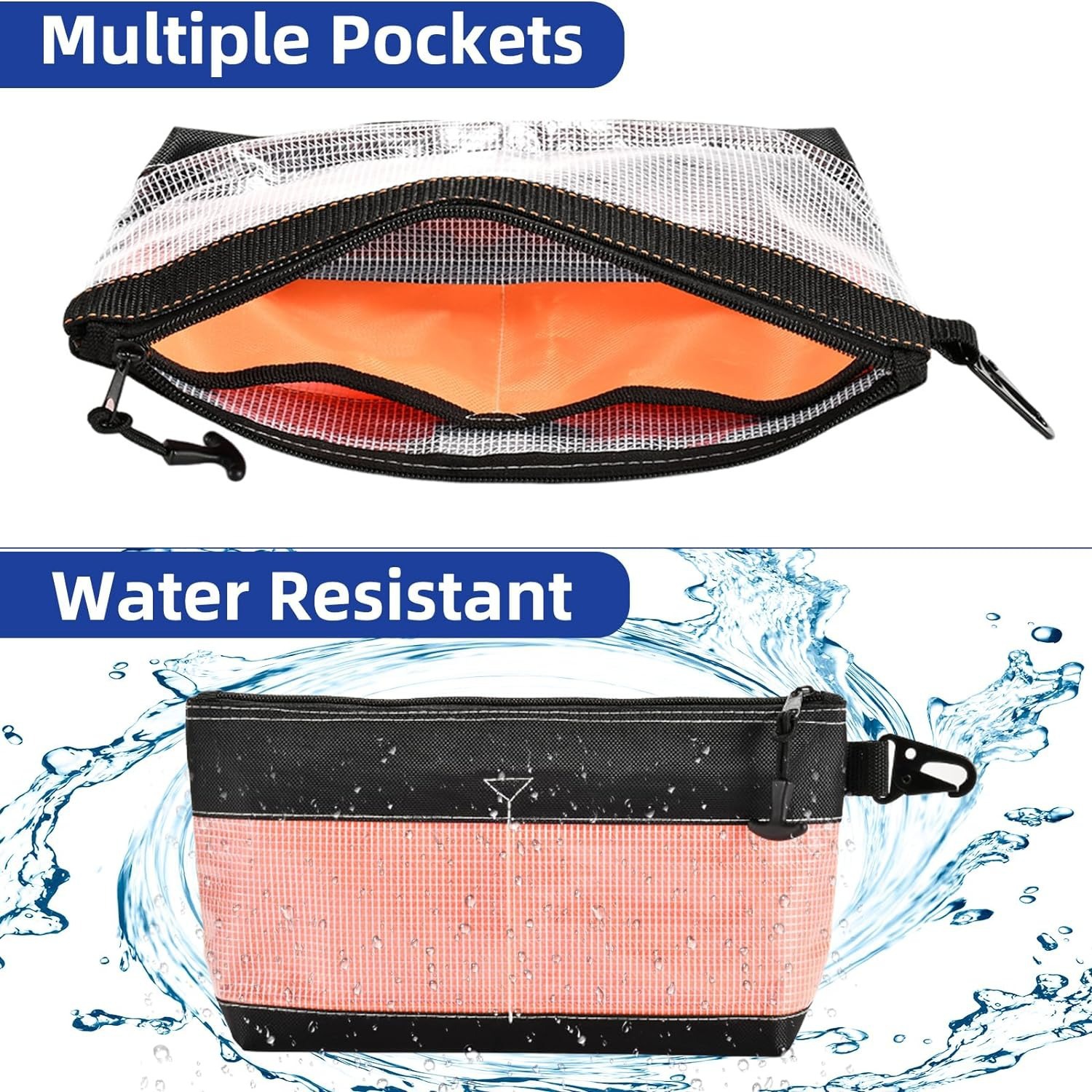 하드웨어 도구 부품 보관 가방 방수 투명 클립 메쉬 가방 옥스포드 천 보관 가방 유지 보수 다기능 교수형 가방