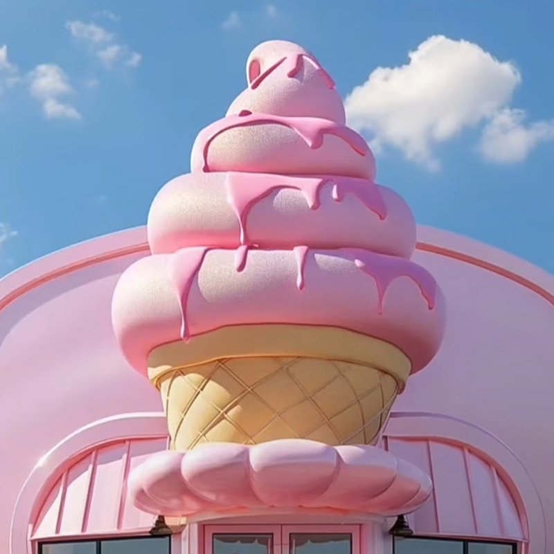 Escultura Decorativa de Helado en Fibra de Vidrio para Exteriores y Tiendas de Postres image 3