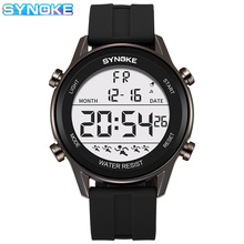 男士运动硅胶电子表多功能防水夜光大屏户外登山手表跑步学生时尚