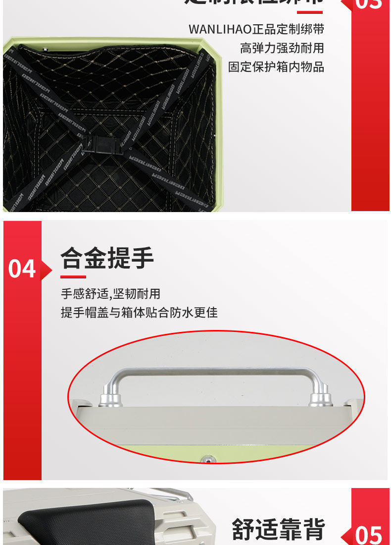 Suitable for modification and decoration of Maverick MT electric motorcycle tail box accessories, non-aluminum alloy, large capacity, quick-release PP box