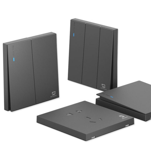 Wholesale household dark gray five-hole socket 86 concealed two or three poles one open single and double control wall switch panel manufacturer