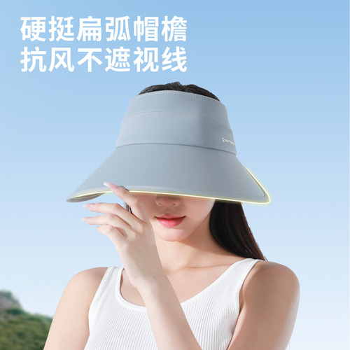 MEETSUNNY summer anti-UV sun hat women's sun hat empty top sun hat large brim shell hat